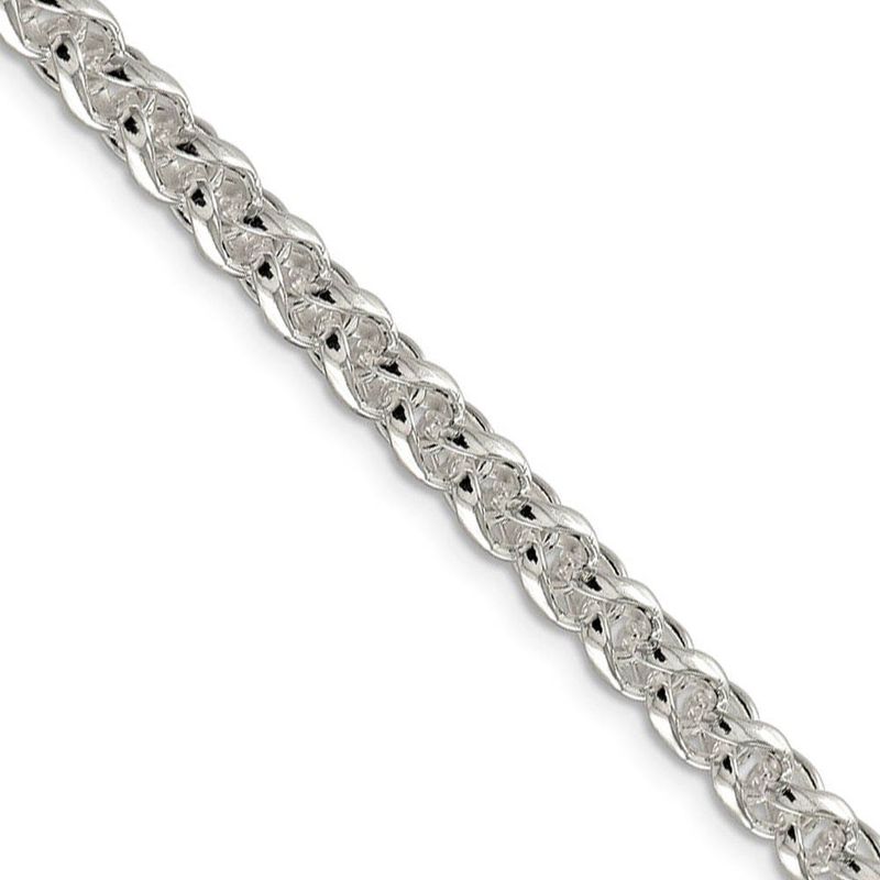 Men's 5mm, Sterling Silver Round Solid Spiga Chain Necklace, 18 Inch